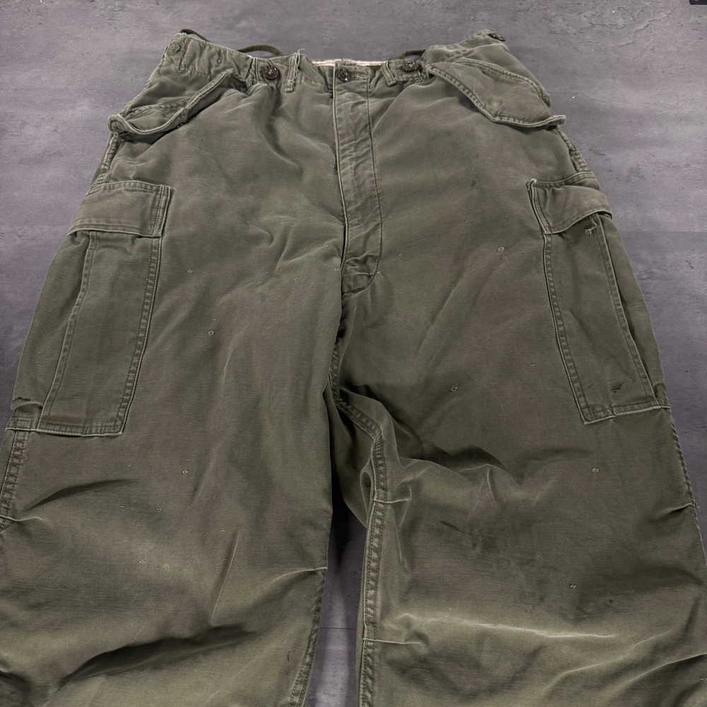 US Military M-1951 Field Cargo Pants Mens 33X32 Olive Drab Green Vintage M51 50s